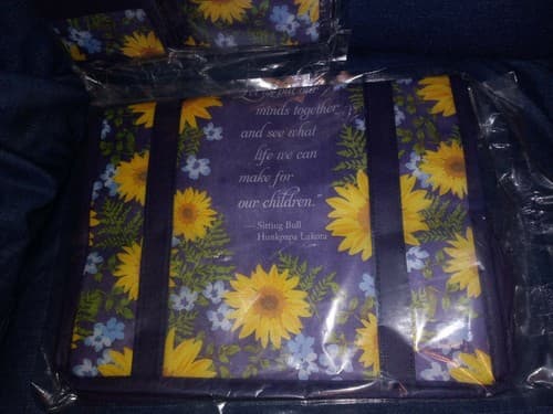 Sunflowers "Let us put our minds Together Reusable Shopping Bag Set Of 2 - Thumbnail 2