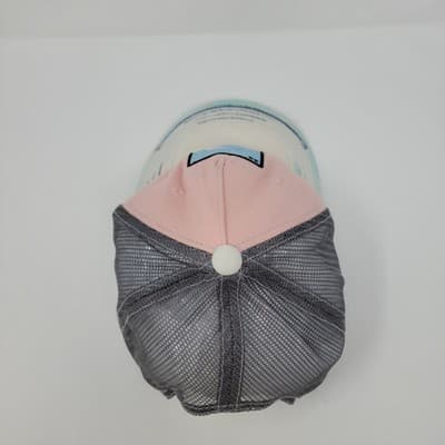 La Luna Moon Mesh Trucker Hat Pink Gray Snapback Loteria Style Adjustable Cap - Thumbnail 5
