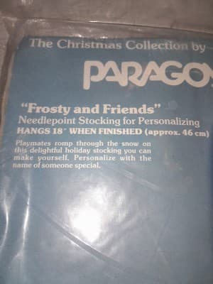 Frosty & Friends Rudolph 18" Christmas Stocking Paragon Needlecraft Vintage - Thumbnail 5