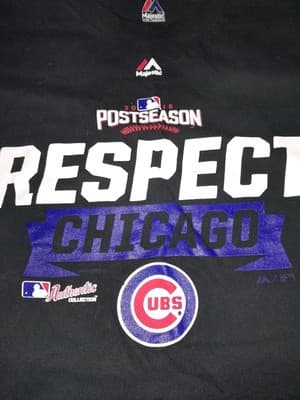 Respect Chicago Cubs Majestic MLB 2016 Division Clincher T-Shirt 2XL Black - Image 1