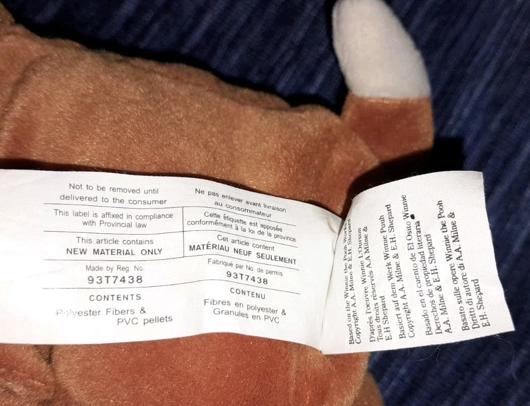 Disney Bean Bag Plush - REINDEER POOH (Winnie the Pooh) (10 inch) w/ Tag 1999 - Thumbnail 13