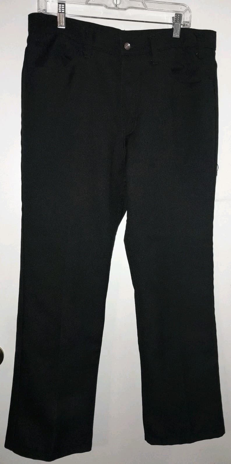 Levi's Men's Flat Front Solid Black Polyester Sz 36x30 (36"x29.5") Gold Tab - Thumbnail 2