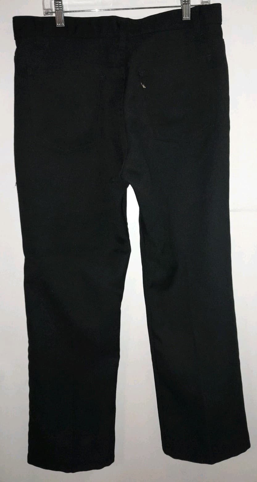 Levi's Men's Flat Front Solid Black Polyester Sz 36x30 (36"x29.5") Gold Tab - Thumbnail 4
