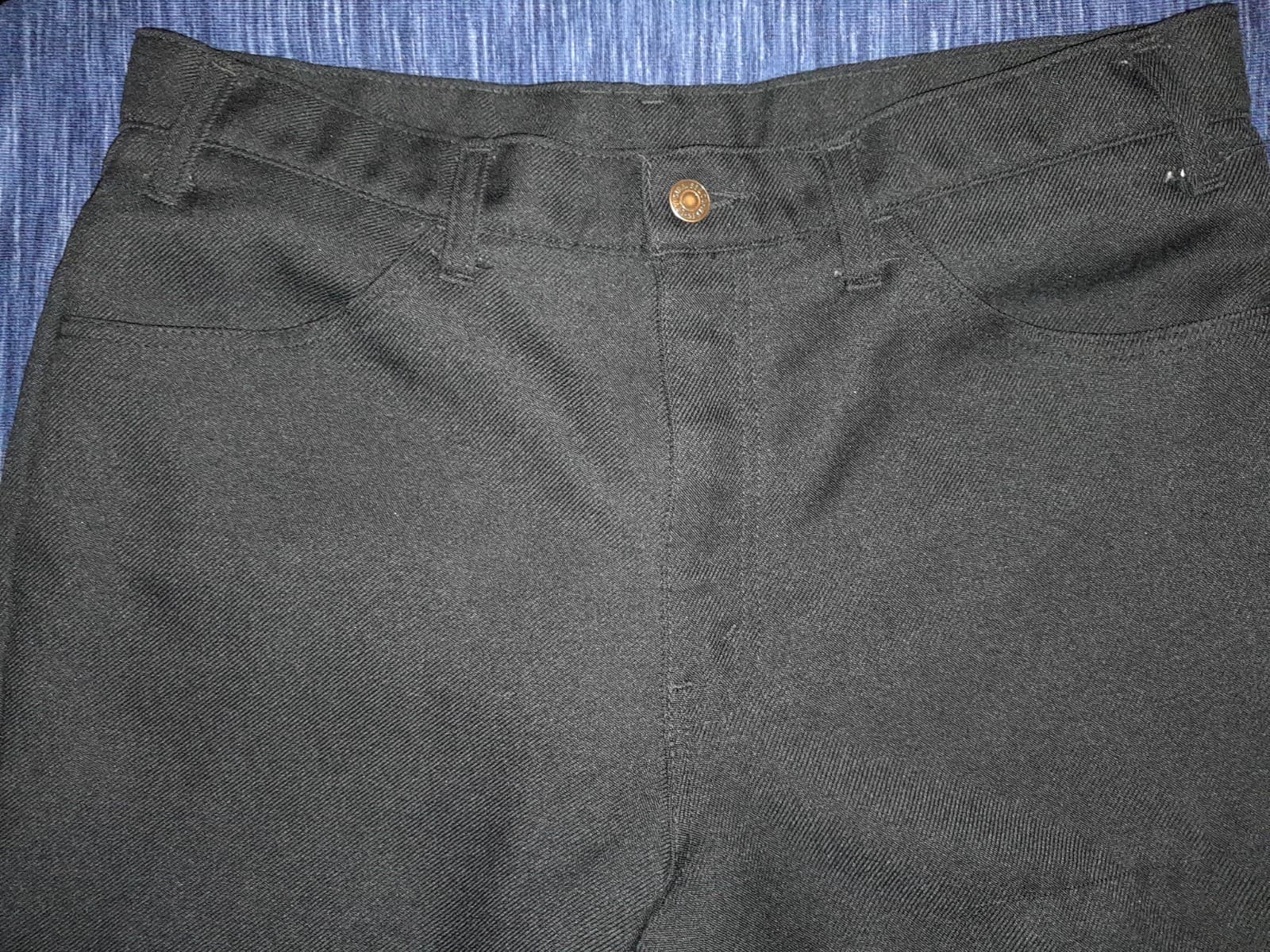Levi's Men's Flat Front Solid Black Polyester Sz 36x30 (36"x29.5") Gold Tab - Thumbnail 5