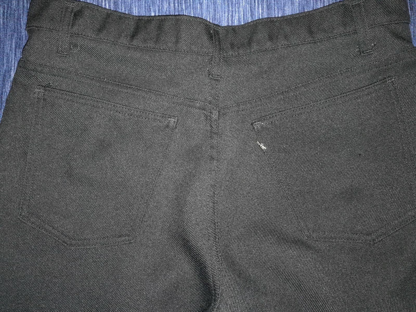 Levi's Men's Flat Front Solid Black Polyester Sz 36x30 (36"x29.5") Gold Tab - Thumbnail 8