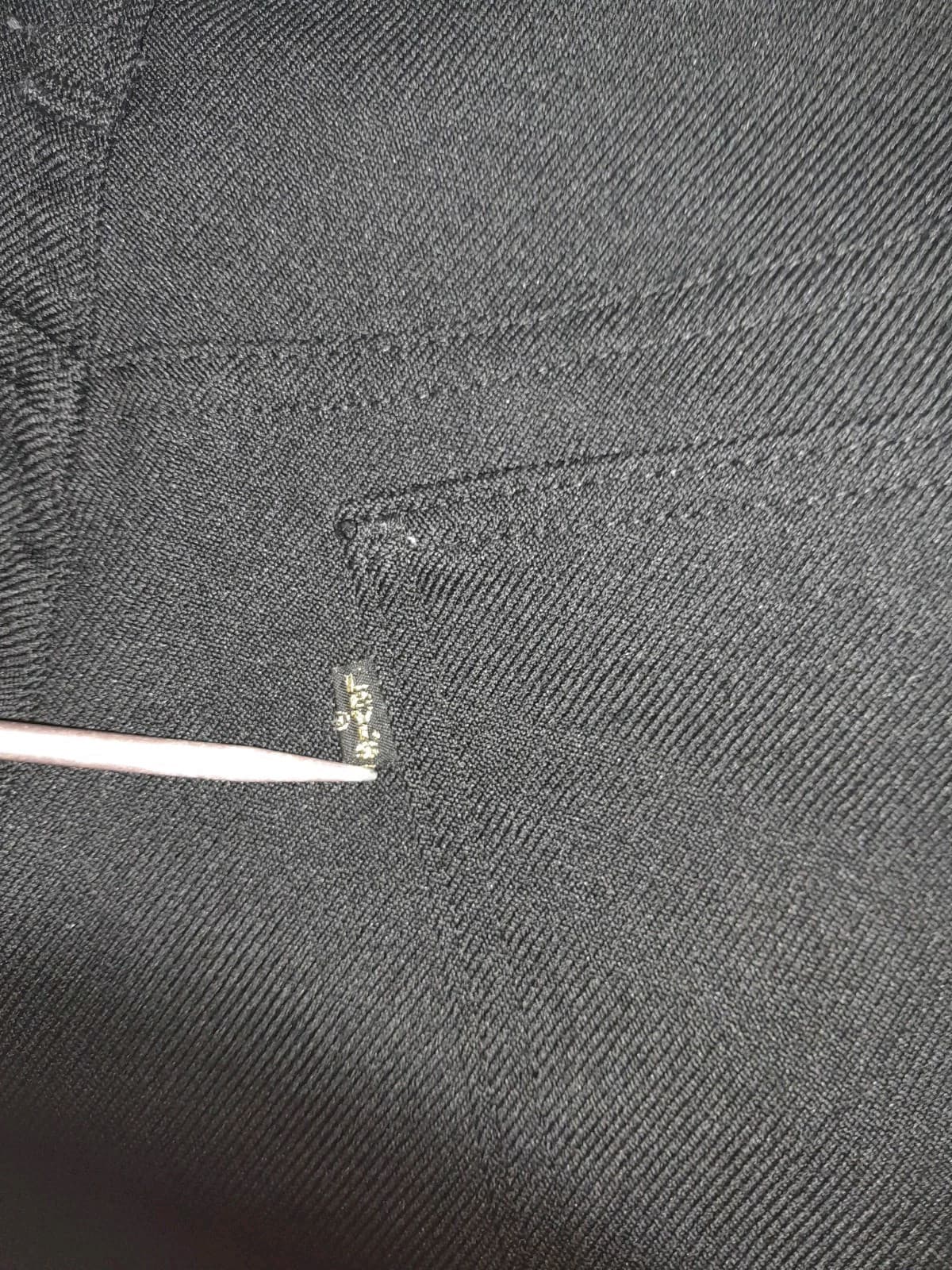 Levi's Men's Flat Front Solid Black Polyester Sz 36x30 (36"x29.5") Gold Tab - Thumbnail 7