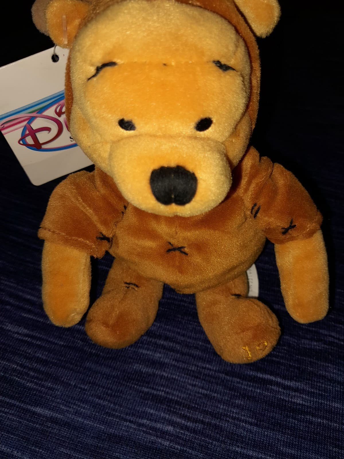 Disney Bean Bag Plush - REINDEER POOH (Winnie the Pooh) (10 inch) w/ Tag 1999 - Thumbnail 2