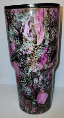 Big’s Texas Pink Camo Travel Tumbler – Buckhead Drinkware 24 oz Stainless Steel - Thumbnail 3