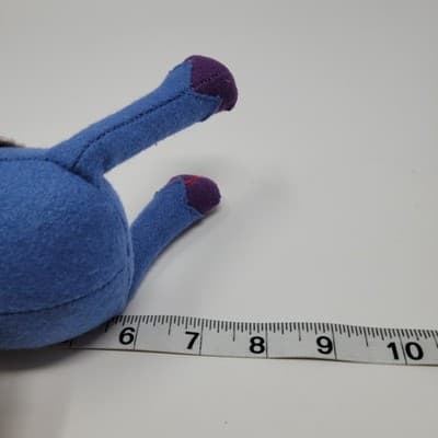 Folk Art Sheep Baby Plush Doll Blue Felt Lamb Embroidered Stuffed Animal - Thumbnail 3
