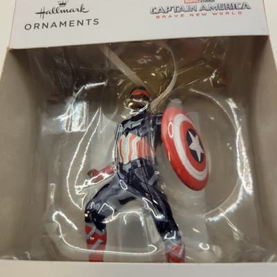 Hallmark Captain America Brave New World (2025) CAPTAIN AMERICA Tree Ornament - Image 1