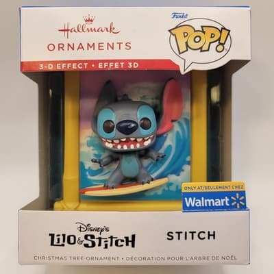 Disney 3D Stitch Surfing Funko Pop Hallmark Ornament Walmart Exclusive New - Thumbnail 2