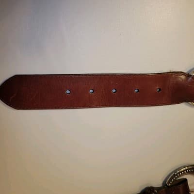 Brighton Brown Braided Leather Belt Sz 34 Silver-Tone Western Buckle Fits 33-37" - Thumbnail 4