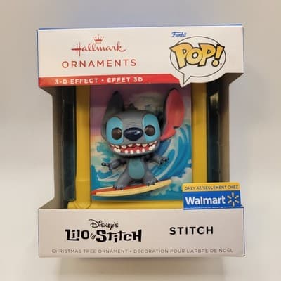 Disney 3D Stitch Surfing Funko Pop Hallmark Ornament Walmart Exclusive New - Thumbnail 4