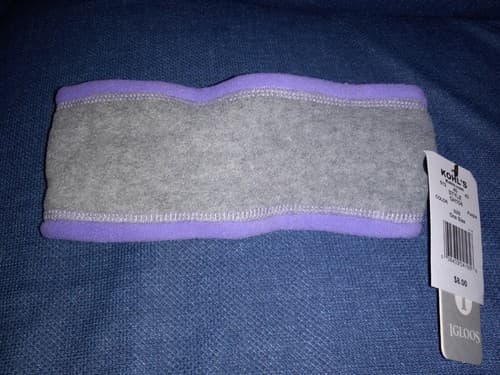 Igloos Ladies Girls Softshell Fleece Earband Gray/ Purple Small/Medium NWT - Thumbnail 2