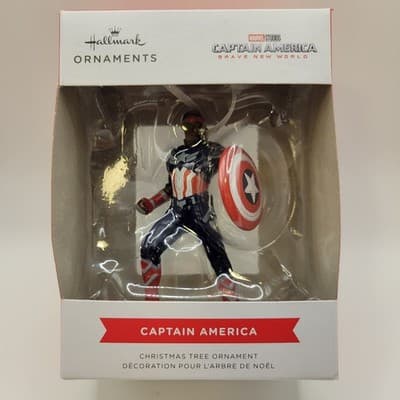Hallmark Captain America Brave New World (2025) CAPTAIN AMERICA Tree Ornament - Thumbnail 4