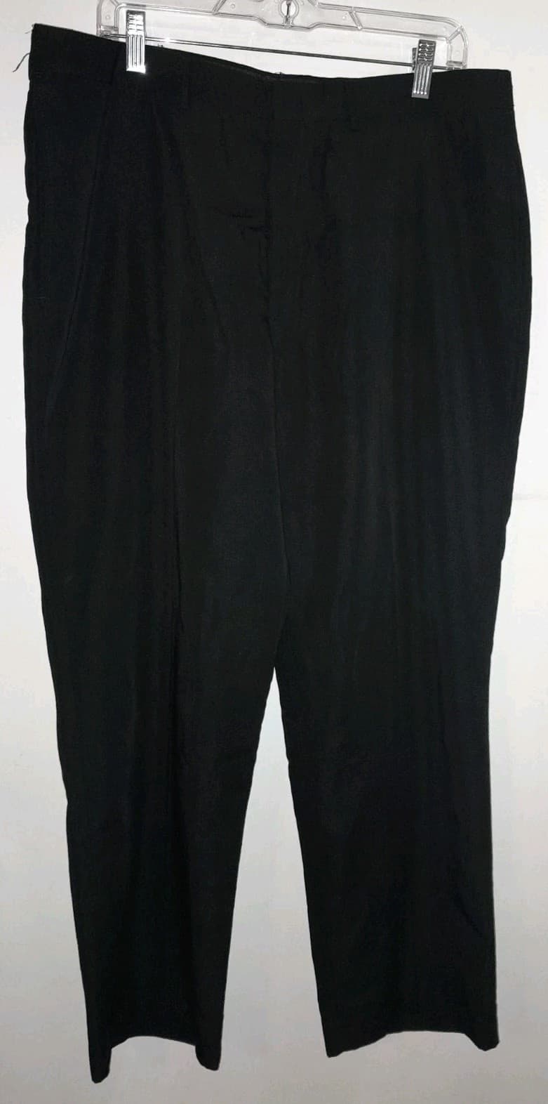 Haggar Darcon Polyester Dress Pants 38x30 (38"x28.5") Black Flat Black Label - Thumbnail 2