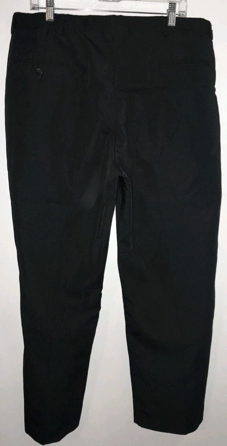 Haggar Darcon Polyester Dress Pants 38x30 (38"x28.5") Black Flat Black Label - Thumbnail 4