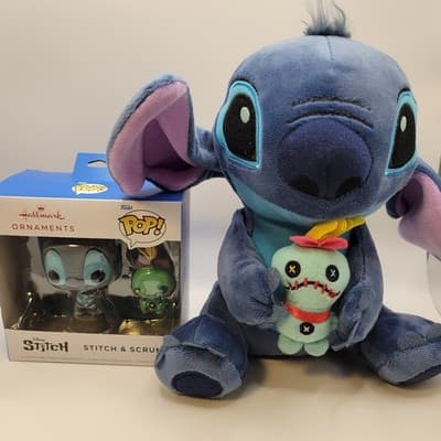 Disney Stitch Plush Hong Kong + Funko Pop Stitch & Scrump Ornaments Bundle FAST - Thumbnail 3