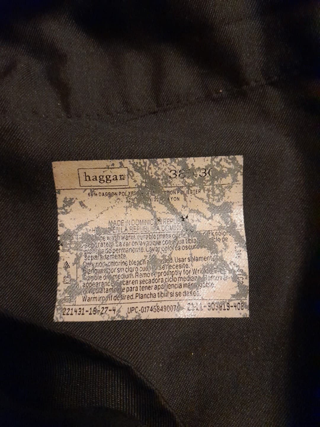 Haggar Darcon Polyester Dress Pants 38x30 (38"x28.5") Black Flat Black Label - Thumbnail 8