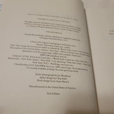 The Rising Larry Silverstein First Edition HC 2024 World Trade Center - Thumbnail 9