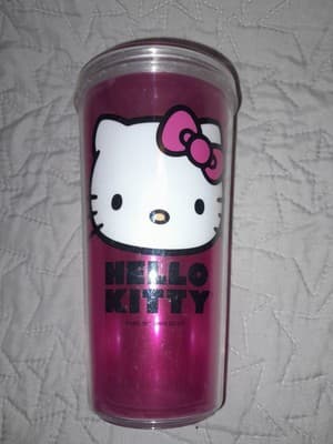 Hello Kitty Travel Tumbler Carnival Cup 16 Oz Sanrio USA Zak! Pink & New Straw - Image 1