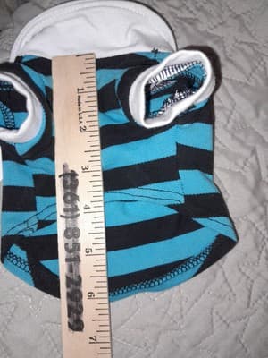 Pet Spirit Dog Shirt Blue & Black Striped Polo w Skull X-Small Chest 10.5" - Thumbnail 4