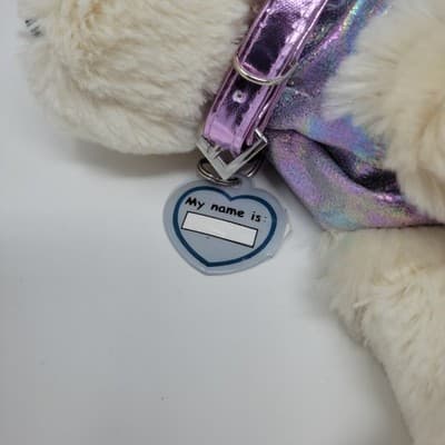 Poochie & Co White Poodle Purse Sequined Dog Tag Collar Pink Leash Bag Crossbody - Thumbnail 6