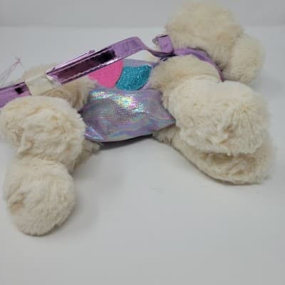 Poochie & Co White Poodle Purse Sequined Dog Tag Collar Pink Leash Bag Crossbody - Thumbnail 16