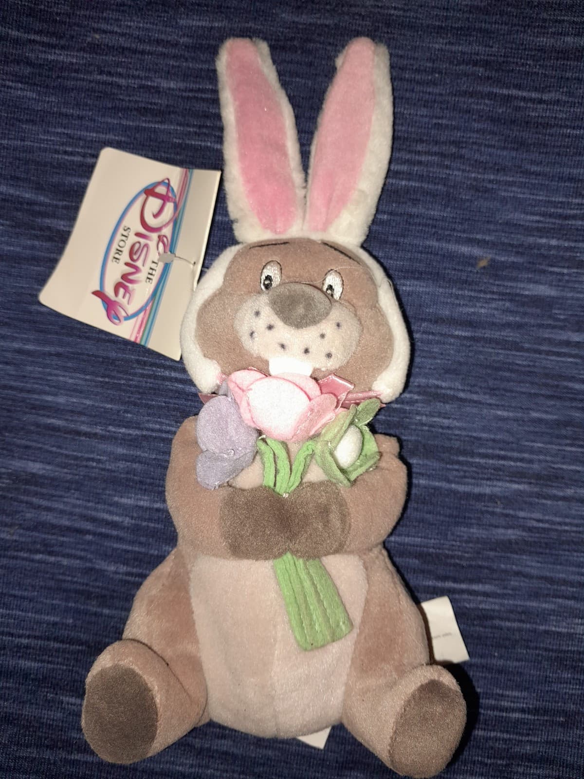 Disney Store Easter Bunny Gopher Mini Bean Bag Plush Winne Pooh 7" Stuffed Anima - Thumbnail 2