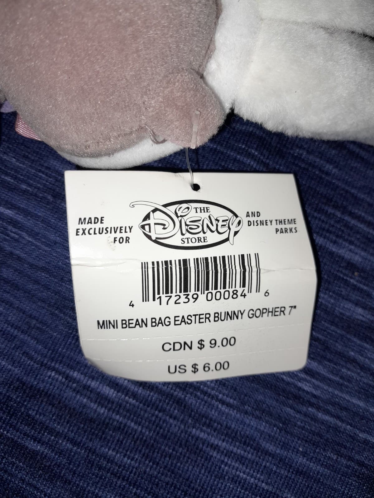 Disney Store Easter Bunny Gopher Mini Bean Bag Plush Winne Pooh 7" Stuffed Anima - Thumbnail 7