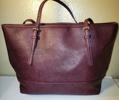 Urban Expressions Vegan Leather Purse Tote Bag Burgundy with Matching Wristlet - Thumbnail 11