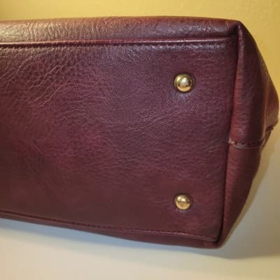 Urban Expressions Vegan Leather Purse Tote Bag Burgundy with Matching Wristlet - Thumbnail 13
