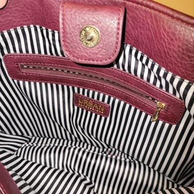Urban Expressions Vegan Leather Purse Tote Bag Burgundy with Matching Wristlet - Thumbnail 17
