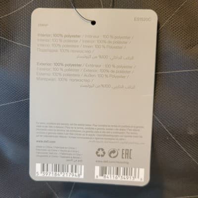 New Dell Essential 16x11x2 Computer Laptop Carrying Case Tote Shoulder Bag Black - Thumbnail 4