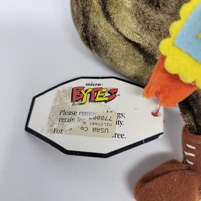MICRO BYTES Glitch Bean Bug Plush Y2K Military Camo Millennium Bianet NOS - Thumbnail 11
