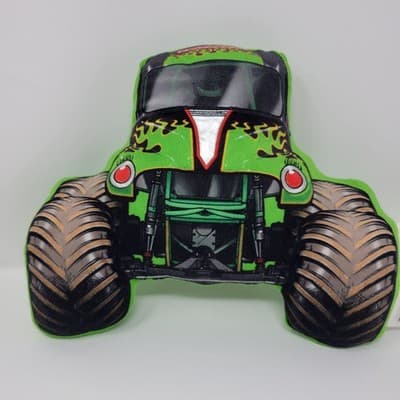 Monster Jam Grave Digger Flat Pillow Embroidered Details 12" x 10" - Thumbnail 2
