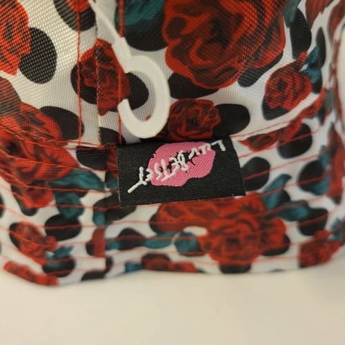 Luv Betsey Reversible Bucket Hat Betsey Johnson Red Floral Roses & Polka Dot - Thumbnail 5