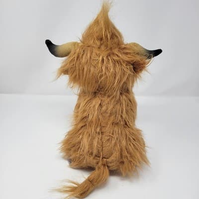 HIGHLAND COW Plush 11" Brown Shaggy Scottish Stuffed Animal Soft Farm Doll - Thumbnail 6
