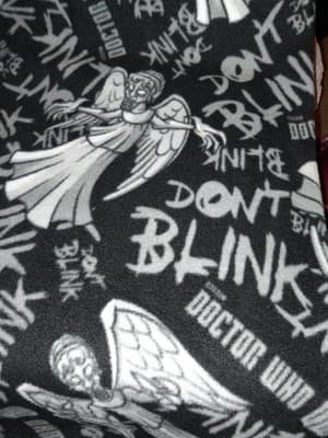 Doctor Who, Weeping Angels, Dont Blink 60"x53" Fleece Fabric Gray On Black Throw - Thumbnail 3