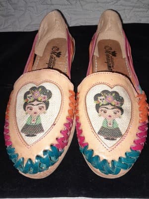 Monarquia Leather Sandals Colorful Frida Kahlo Huaraches Handcrafted Mex US 7.5 - Image 1