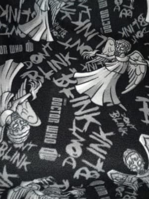 Doctor Who, Weeping Angels, Dont Blink 60"x53" Fleece Fabric Gray On Black Throw - Thumbnail 2