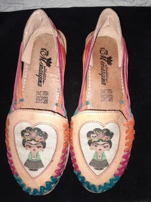Monarquia Leather Sandals Colorful Frida Kahlo Huaraches Handcrafted Mex US 7.5 - Thumbnail 3