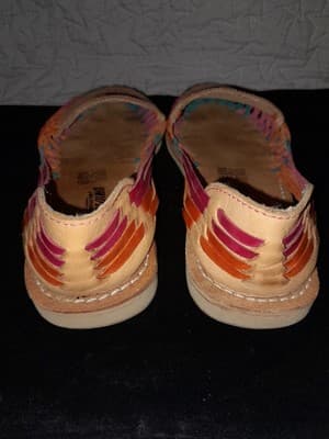 Monarquia Leather Sandals Colorful Frida Kahlo Huaraches Handcrafted Mex US 7.5 - Thumbnail 6