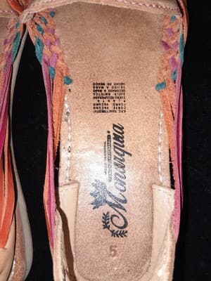 Monarquia Leather Sandals Colorful Frida Kahlo Huaraches Handcrafted Mex US 7.5 - Thumbnail 7