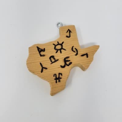 Handmade Wood Texas Ornament Rustic Decor Solid Wood 4in - Thumbnail 4