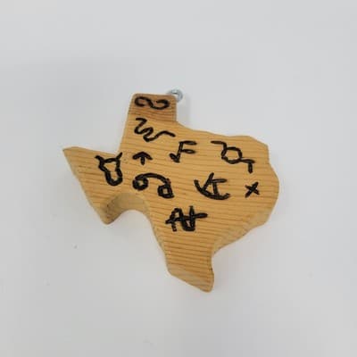 Handmade Wood Texas Ornament Rustic Decor Solid Wood 4in - Thumbnail 2
