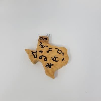 Handmade Wood Texas Ornament Rustic Decor Solid Wood 4in - Thumbnail 3