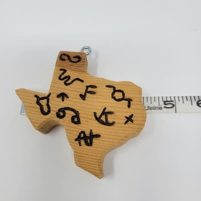 Handmade Wood Texas Ornament Rustic Decor Solid Wood 4in - Thumbnail 6