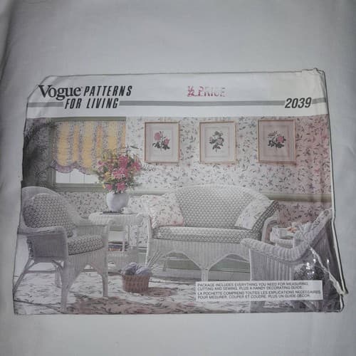 Vogue 2039 Pattern Living Home Decor Living Room Cutting Sewing Decorating Guide - Image 1