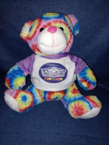 Pentagon Memorabilia Rainbow Tie Dye Plush 8" Bear Adorable Rare - Image 1
